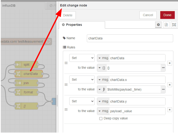 Screenshot of the change node properties tab "Screenshot of the change node properties tab"